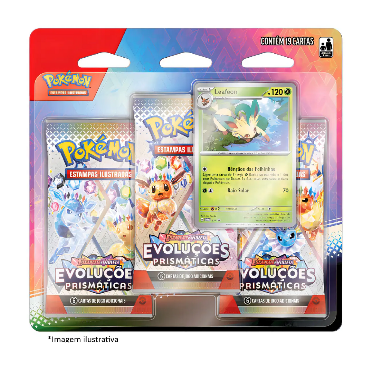 (PT-BR) Blister Triplo Escarlate e Violeta 8.5 - Evoluções Prismáticas - Leafeon