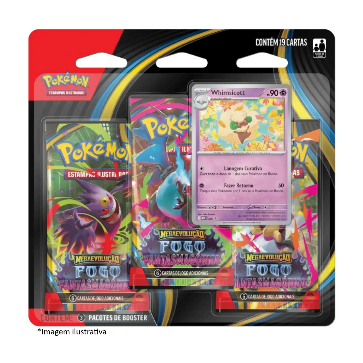 (PT-BR) Blister Triplo Megaevolução 2 - Fogo Fantasmagórico - Whimsicott
